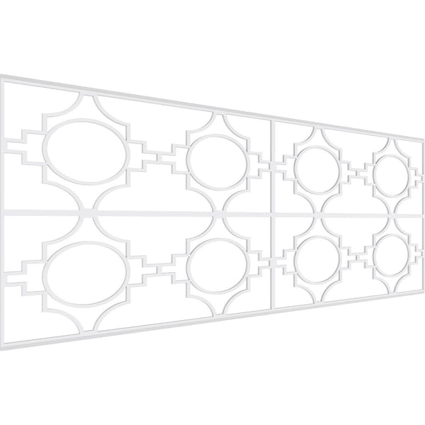 Ekena Millwork Set of Four Panels for 94 1/2"W x 36 1/4"H Gypsum Fretwork Wainscot Wall Paneling WPKP18X01X47GYP - main